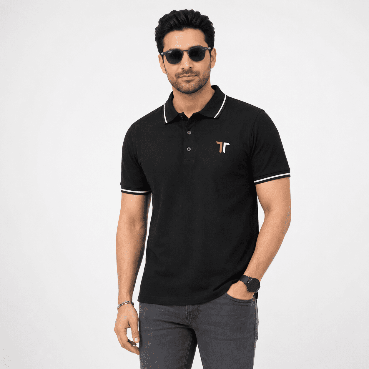 TT Premium Black Polo Shirt for Men | Smart Casual Wear TT Premium Black Polo Shirt for Men | Smart Casual Wear