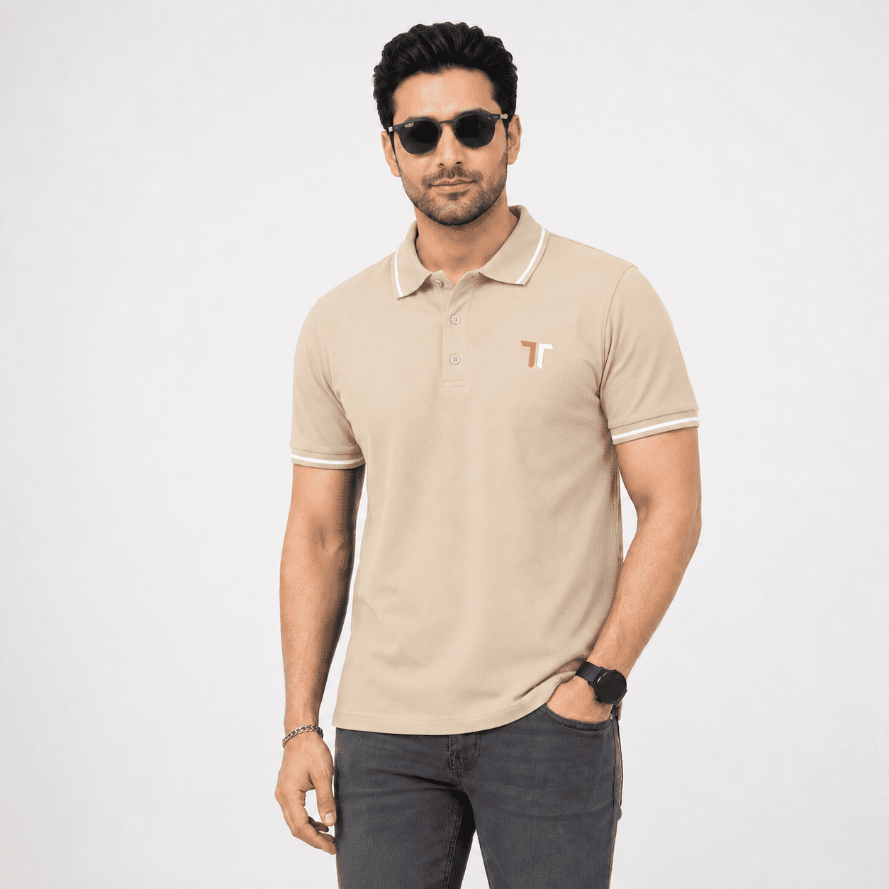 TT Premium Beige Polo Shirt for Men – Classic Fit Smart Casual Wear TT Premium Beige Polo Shirt for Men – Classic Fit Smart Casual Wear